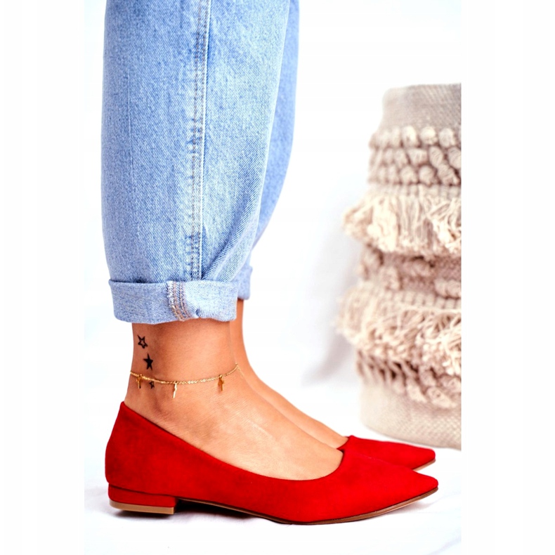 EVE Dámské balerínky v Spitz Suede Red Westley červené 2