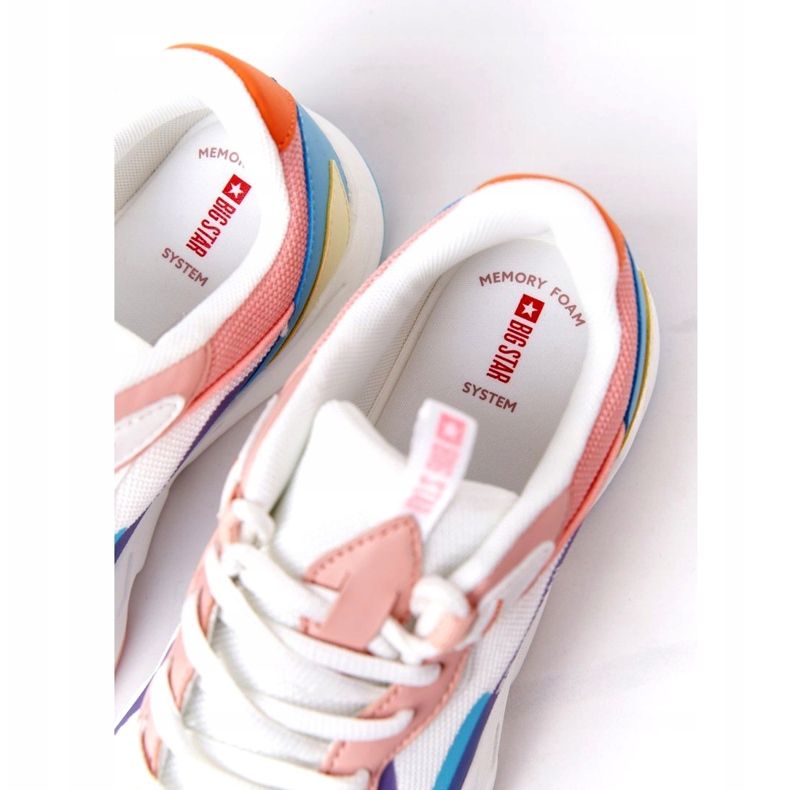 Dámské sportovní boty Memory Foam Big Star HH274809 bílo-růžové bílý fialový modrý růžový žlutá 4