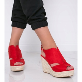 Červené espadrilky na klínku Pretty Woman červený 1