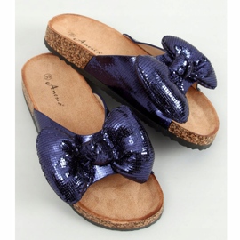Pantofle Mickey s mašlí N-79 Blue námořnická modř 1