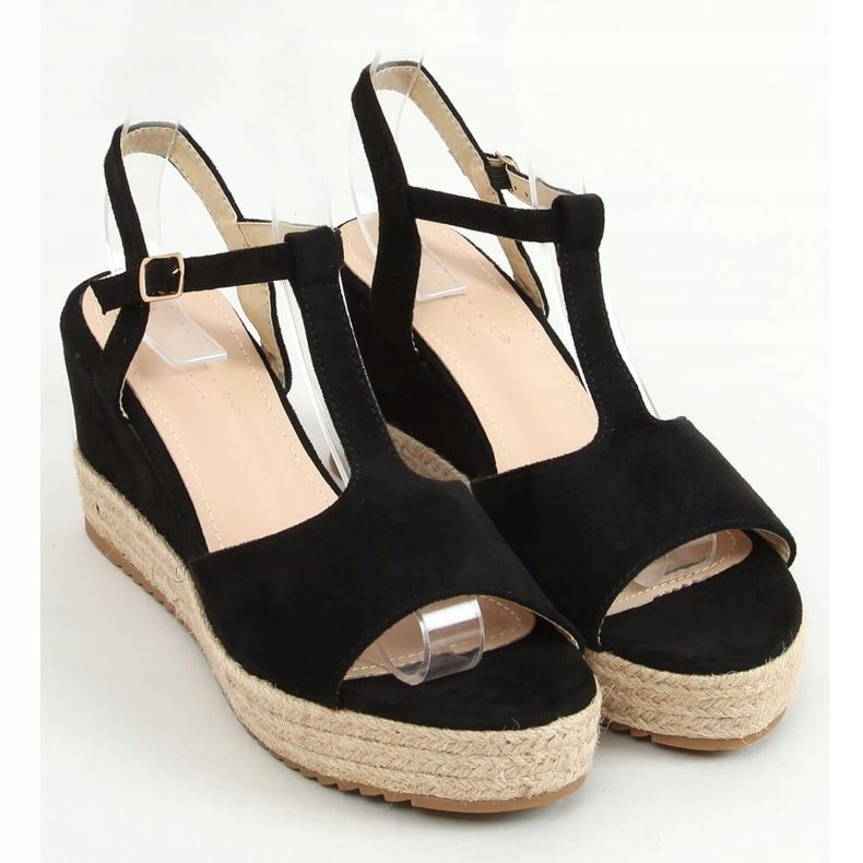 Černé espadrilky na klíncích WX-08 Black černá 1 Černé espadrilky na klíncích WX-08 Black černá 1