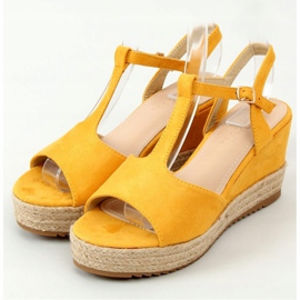 Espadrilky na klíncích medové WX-08 žluté žluť 1