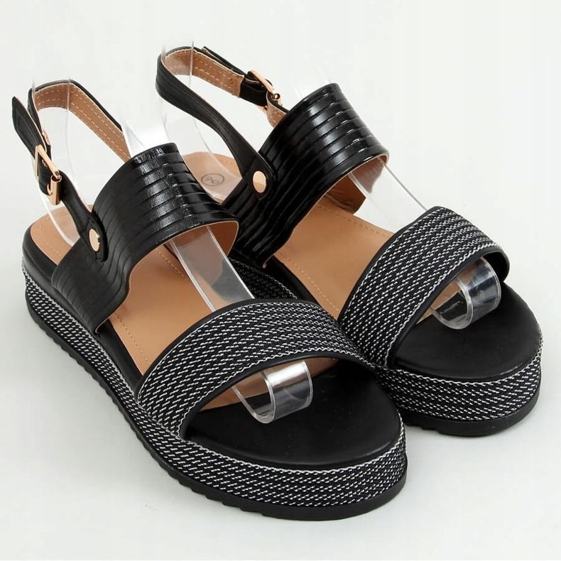 Černé dámské sandály YQ16 Black černý 1