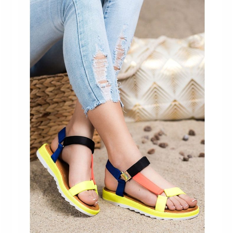 SHELOVET Módní sandály se suchým zipem vícebarevný 2