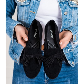 Evento Suede Lords s třásněmi černý 2