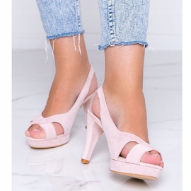 Růžové sandály na jehlovém podpatku Big Girl růžový 1