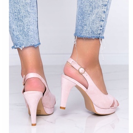 Růžové sandály na jehlovém podpatku Big Girl růžový 2