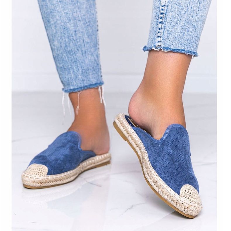 Modré žabky se zabudovanou přední částí Kinshasa modrý 1 Modré žabky se zabudovanou přední částí Kinshasa modrý 1