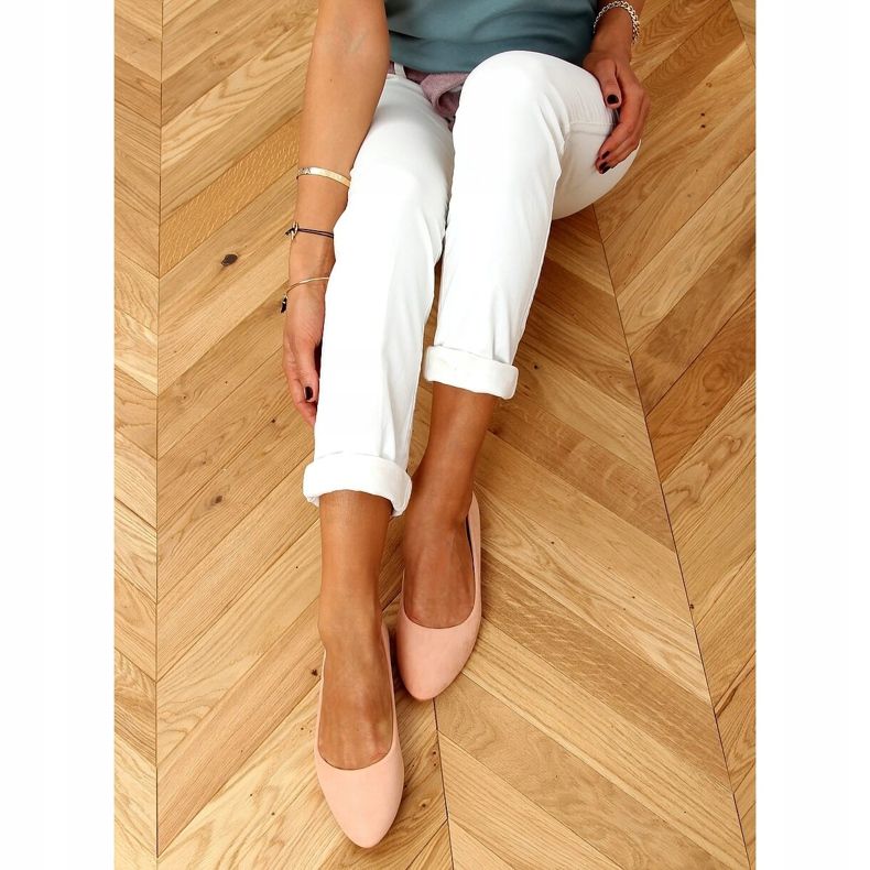 Hladké semišové balerínky růžové CC212P růžové růžový 1