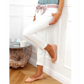 Hladké semišové balerínky růžové CC212P růžové růžový 2