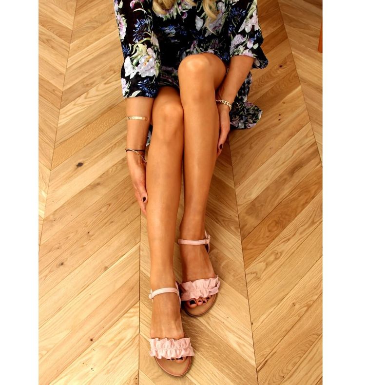 Růžové dámské sandály WL1635 Nude růžový 1