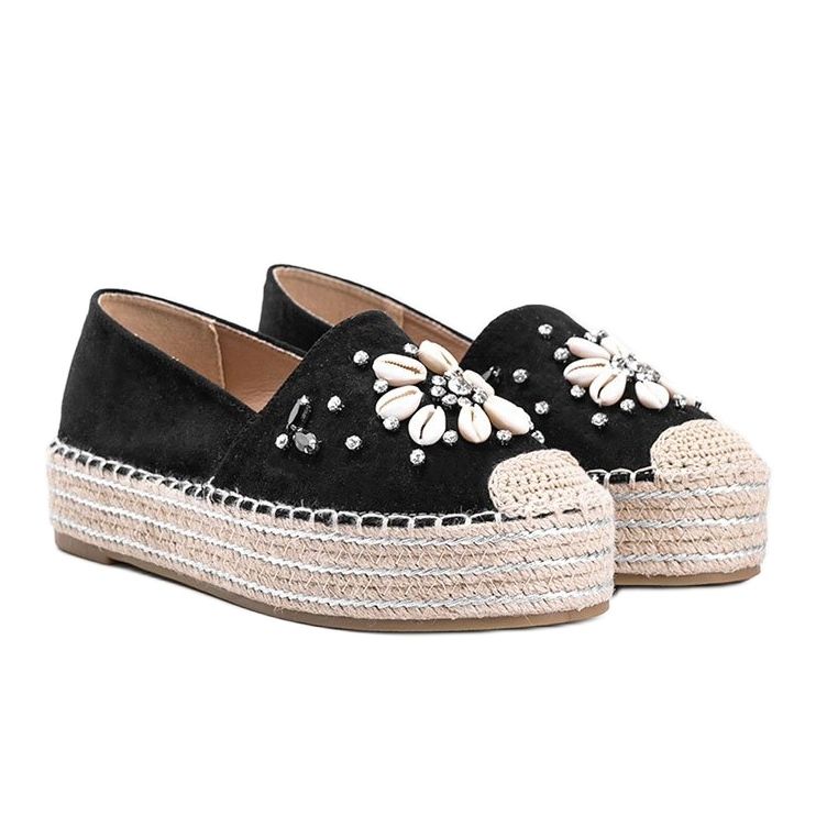 Černé espadrilky na tlusté podrážce paní Nicki černý 1