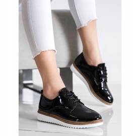 SHELOVET Černě lakované boty černá 2