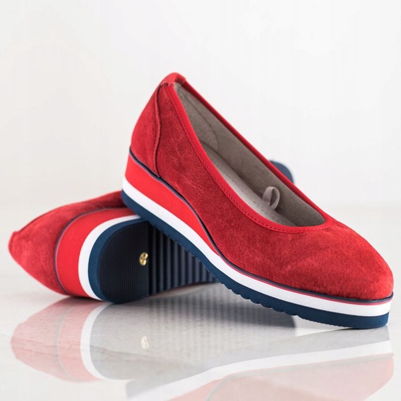 Filippo Kožená klínová čerpadla červené 1 Filippo Kožená klínová čerpadla červené 1