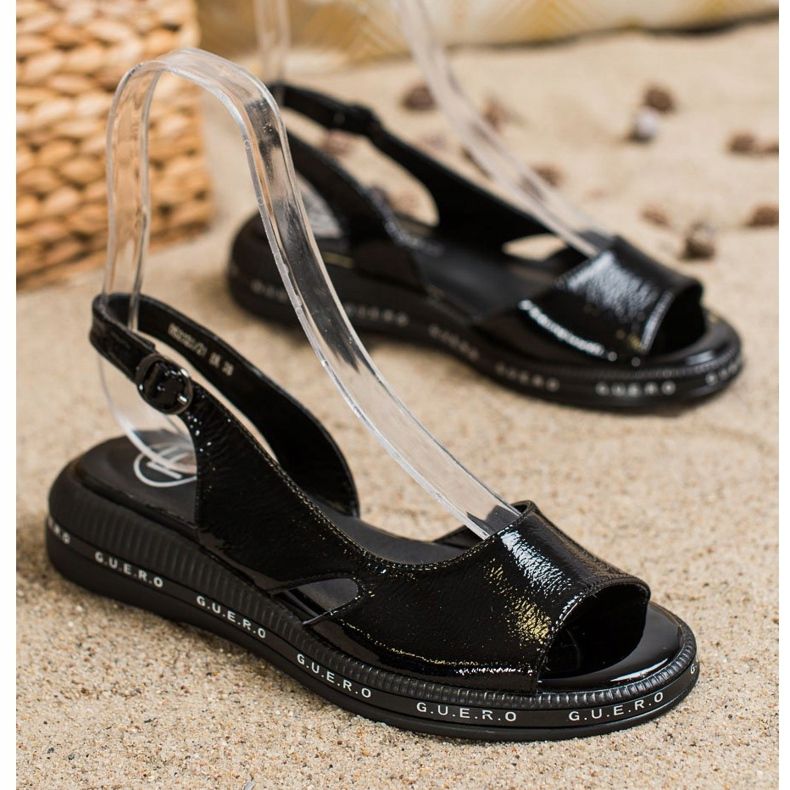 Filippo Pohodlné lakované sandály černý 1