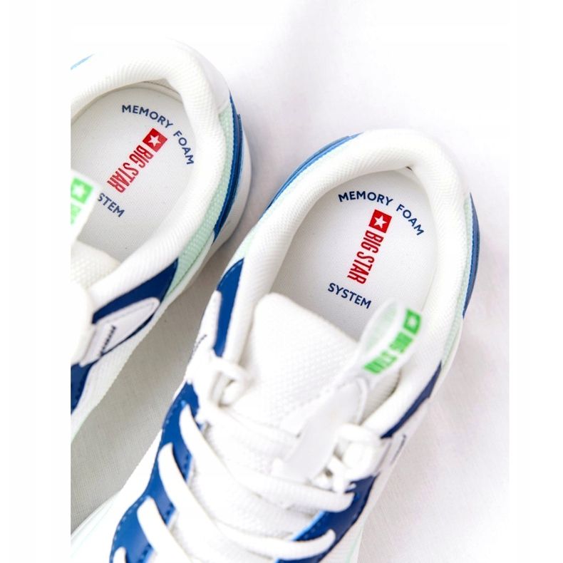 Dámská sportovní obuv Memory Foam Big Star HH274810 bílá bílý modrý zelená 5 Dámská sportovní obuv Memory Foam Big Star HH274810 bílá bílý modrý zelená 5