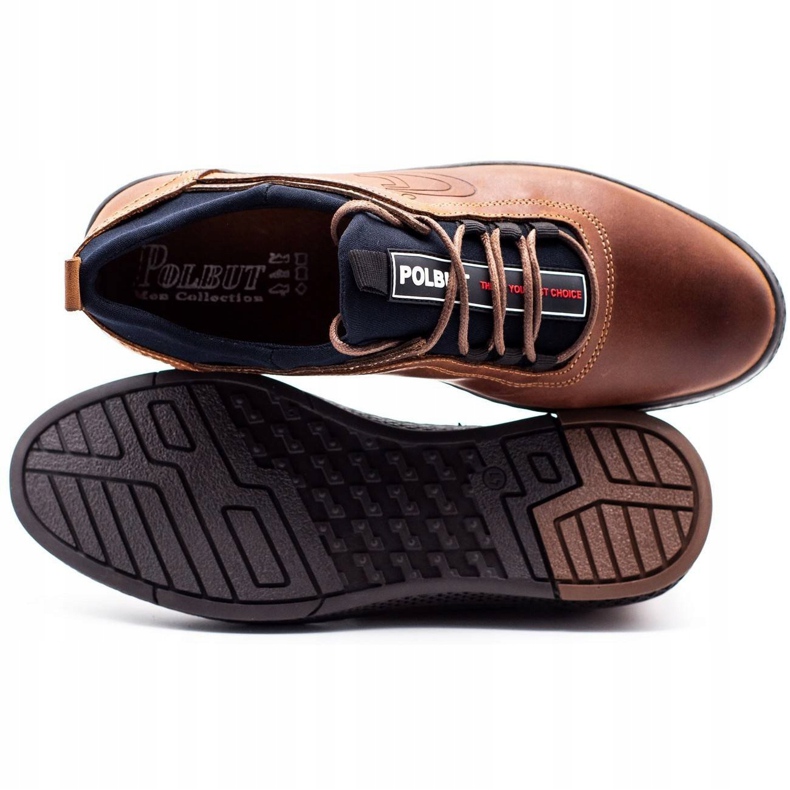 Polbut Pánské kožené boty příležitostné velbloud K24 hnědý 1