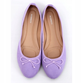 Dámské purpurové semišové balerínky 1JB-19116 Purple fialová 1