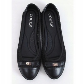 Černé prolamované balerínky 1378 Black černá 1