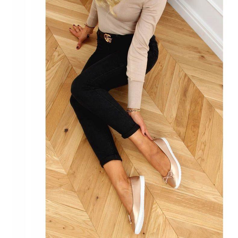 Šampaňské dámské balerínky DY-10 Champagne růžový 2