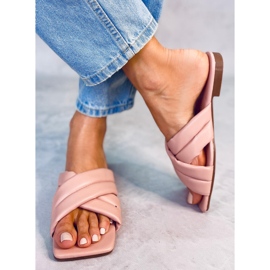 Růžové čtvercové pantofle S060191 růžové růžový 1