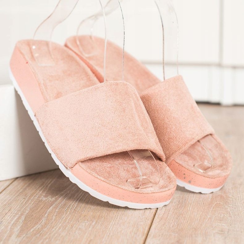 SHELOVET Módní semišové pantofle růžový 2