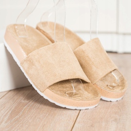 SHELOVET Módní semišové pantofle hnědý 1