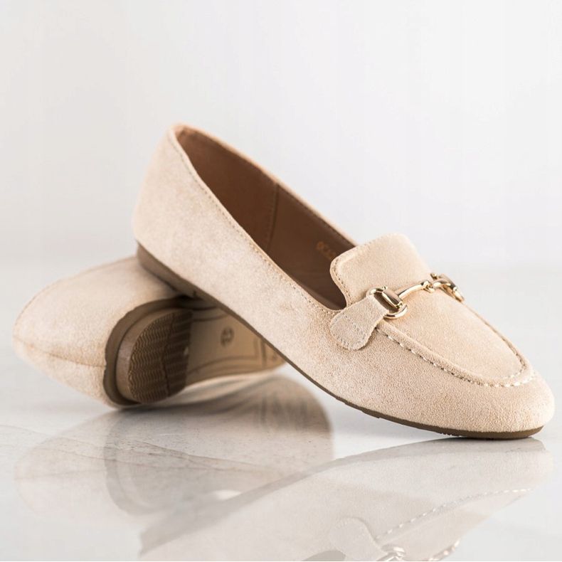 Třpytivé mokasíny VINCEZA béžový 1