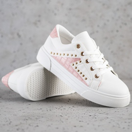 SHELOVET Eko kožené tenisky bílý 1