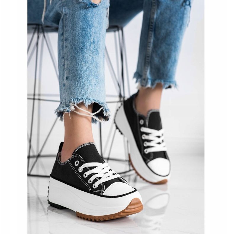 SHELOVET Tenisky Na Vysoké Platformě černý 1