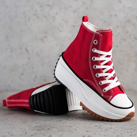 SHELOVET Vysoké Tenisky Na Platformě červené 1