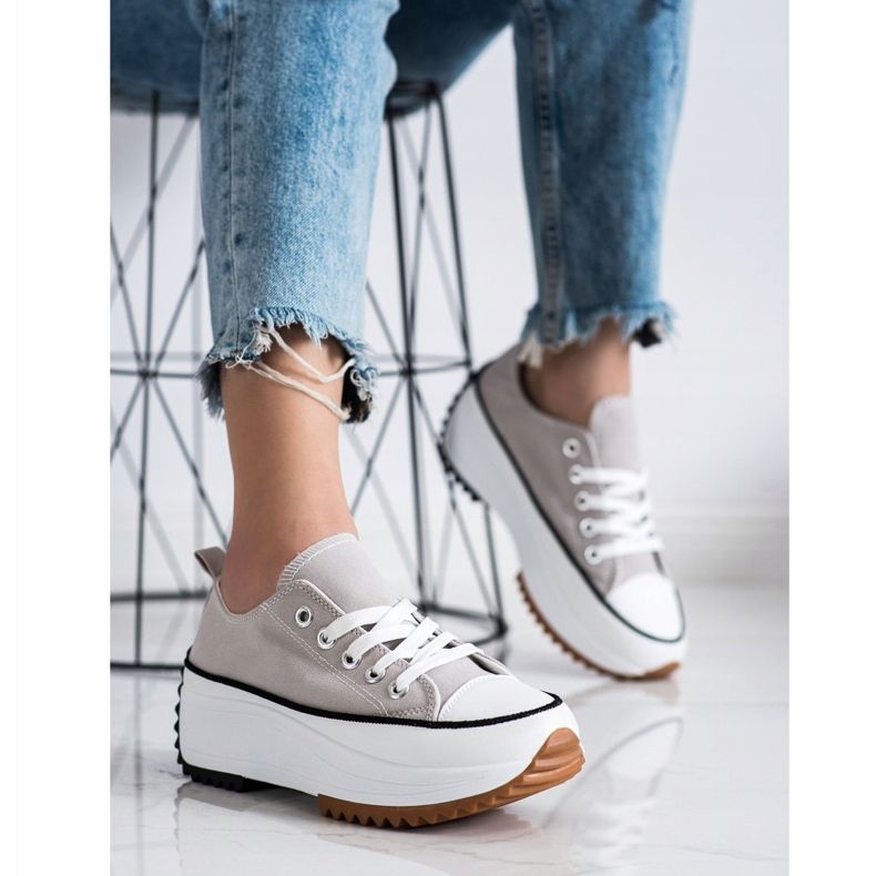 SHELOVET Tenisky Na Vysoké Platformě šedá 2