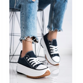 SHELOVET Tenisky Na Vysoké Platformě modrý 2