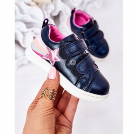 PE1 Dětské sportovní boty z ekokůže s duhovým námořnickým modrým jasmínem námořnická modrá vícebarevný 2