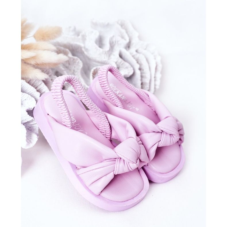 FR1 Dětské sandály s žebrovanou fialovou žvýkačkou fialový 2