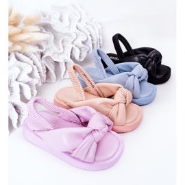 FR1 Dětské sandály s žebrovanou fialovou žvýkačkou fialový 1