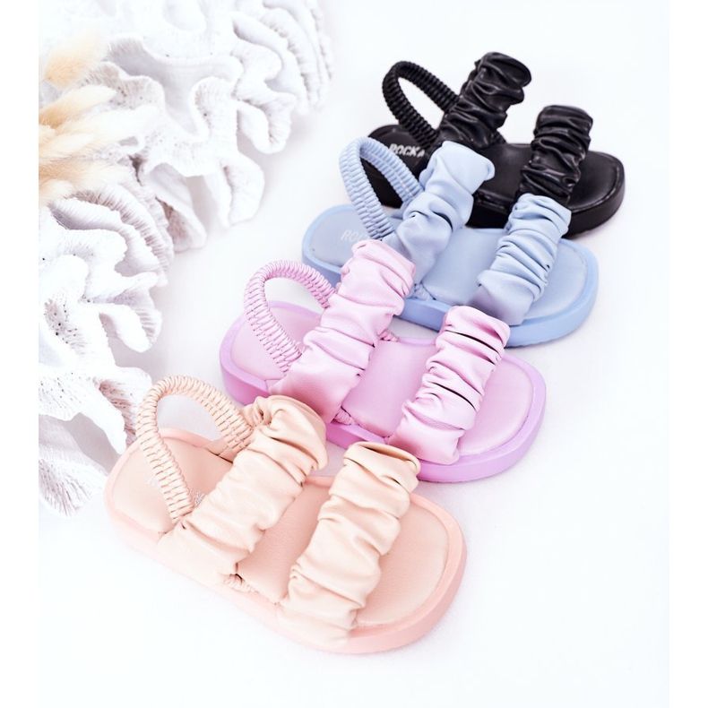 FR1 Dětské sandály s žebrovanou modrou sladkostí ['modrý'] modrý 1