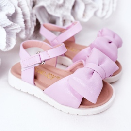 FR1 Dětské sandály s mašlí Violet Abbie fialový 1