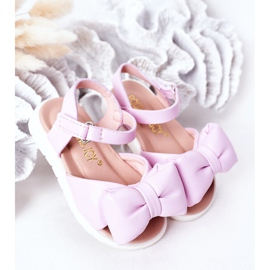 FR1 Dětské sandály s mašlí Violet Abbie fialový 2