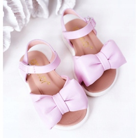 FR1 Dětské sandály s mašlí Violet Abbie fialový 4