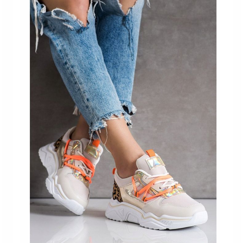 SHELOVET Tenisky s leopardím potiskem hnědý 1