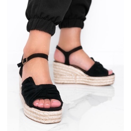 Černé espadrilky na klínku Minh černý 1