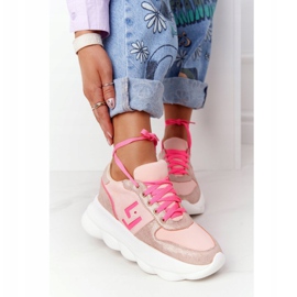 Dámská sportovní obuv na platformě lu boo růžová růžový vícebarevný 2