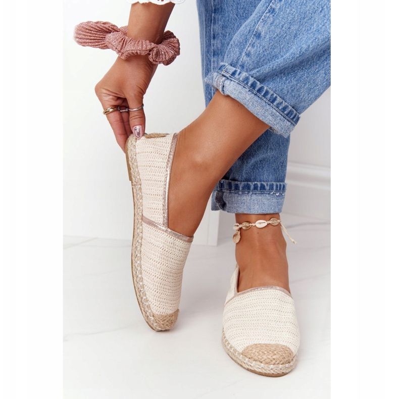 Espadrilles On Straw Sole Lu Boo Ecru béžový 1
