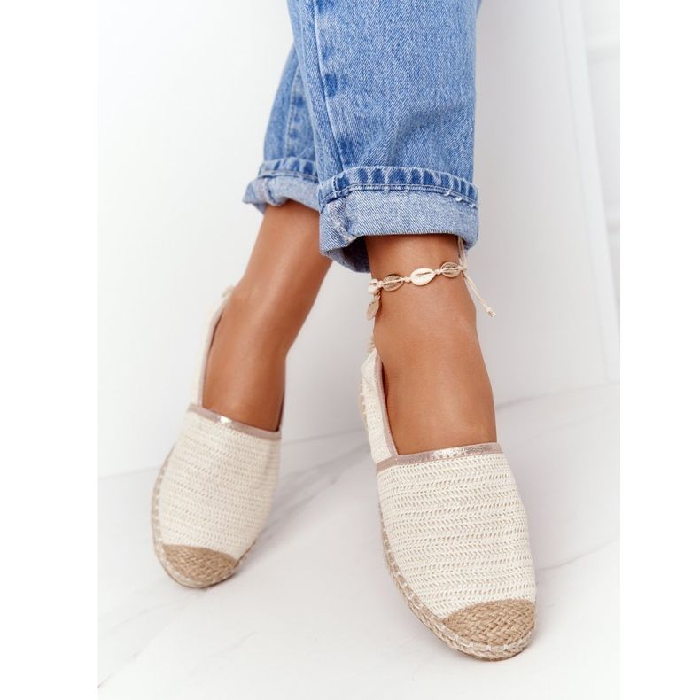 Espadrilles On Straw Sole Lu Boo Ecru béžový 2