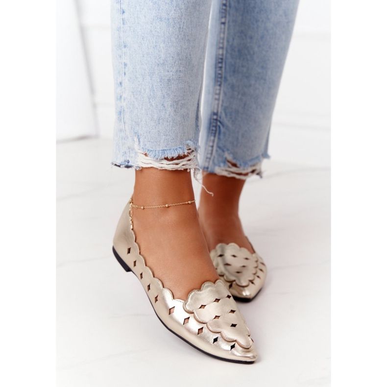 Dámské prolamované mokasíny Lu Boo Golden zlatý 2