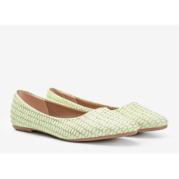 Zelené lesklé balerínky Rios zelená 1