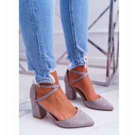 PS1 Dámské lodičky na podpatku ve Spitz Grey Cosmo šedá 1 PS1 Dámské lodičky na podpatku ve Spitz Grey Cosmo šedá 1