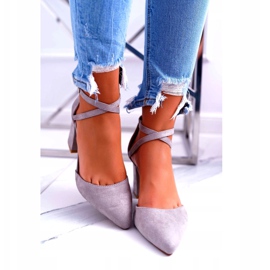 PS1 Dámské lodičky na podpatku ve Spitz Grey Cosmo šedá 3 PS1 Dámské lodičky na podpatku ve Spitz Grey Cosmo šedá 3