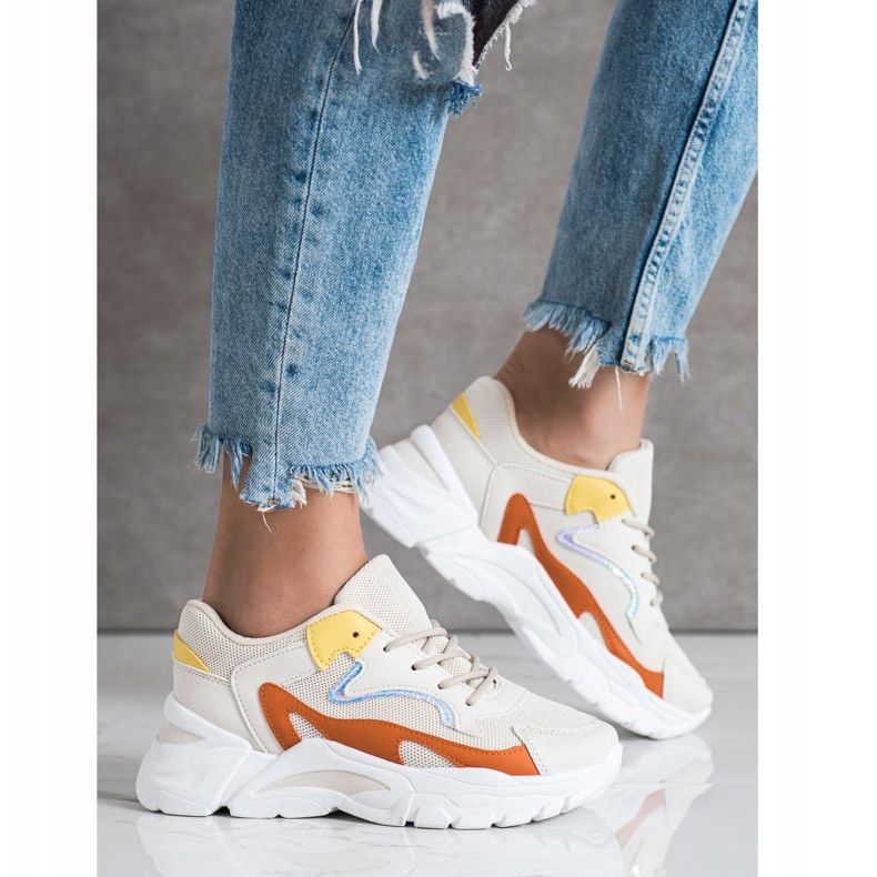 SHELOVET Příležitostné béžové tenisky béžový vícebarevný 1